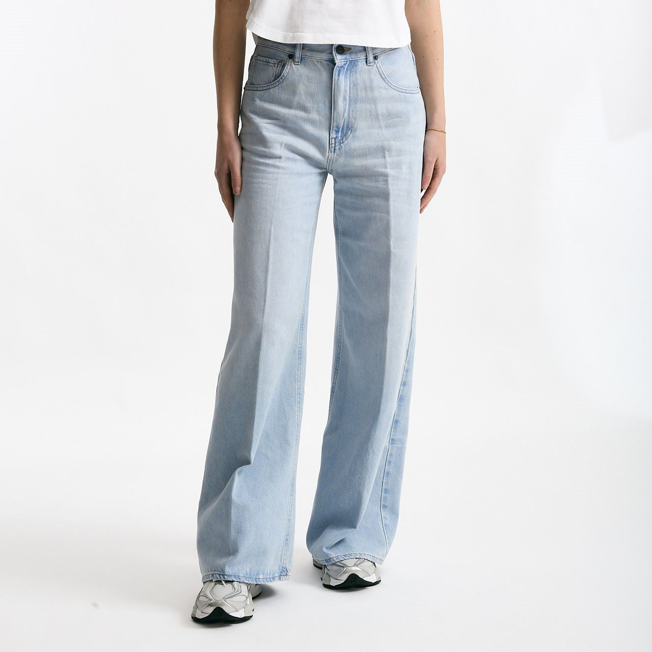 Jeans vita alta ampio Denim chiaro donna Grifoni - 8