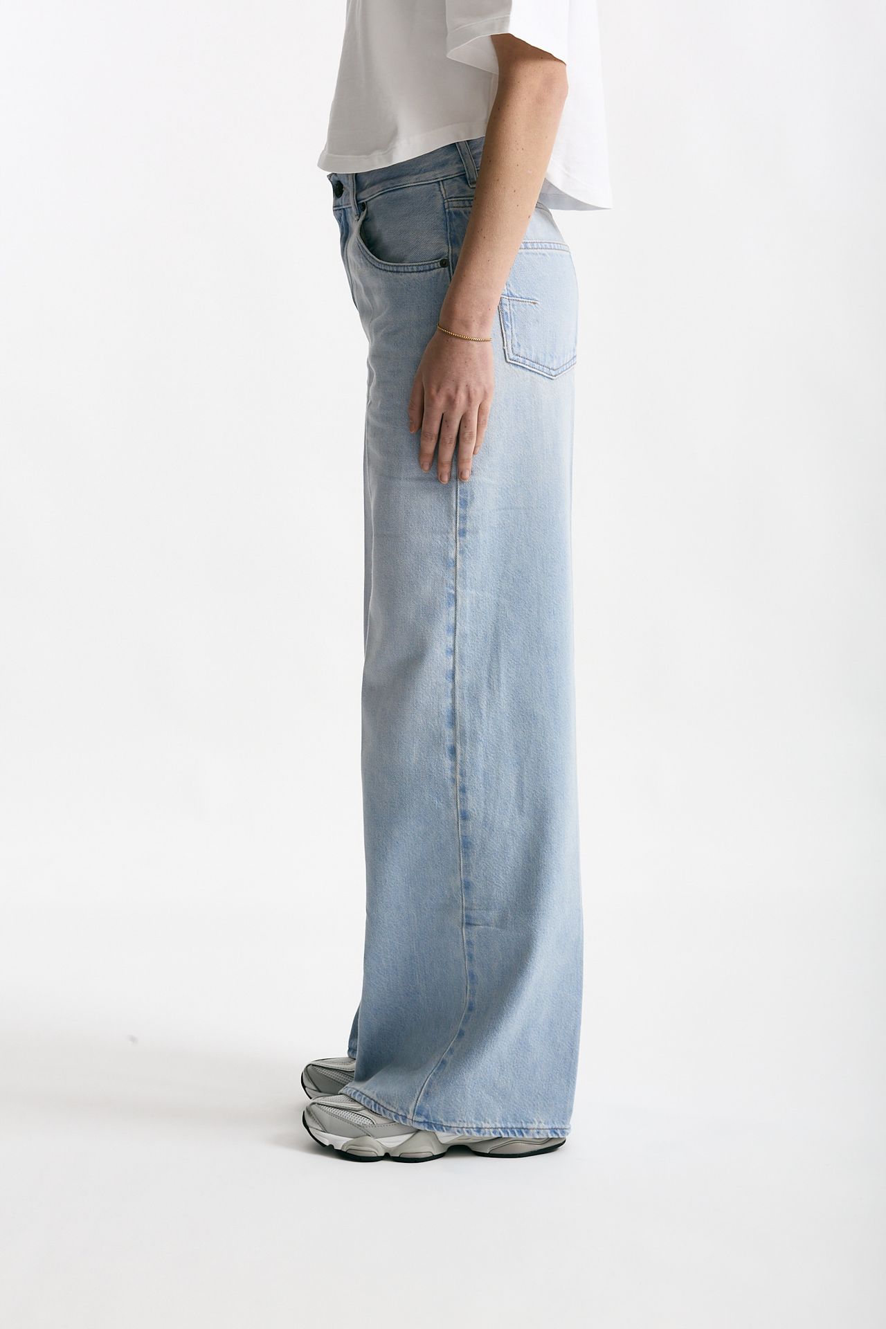 Jeans vita alta ampio Denim chiaro donna Grifoni - 3