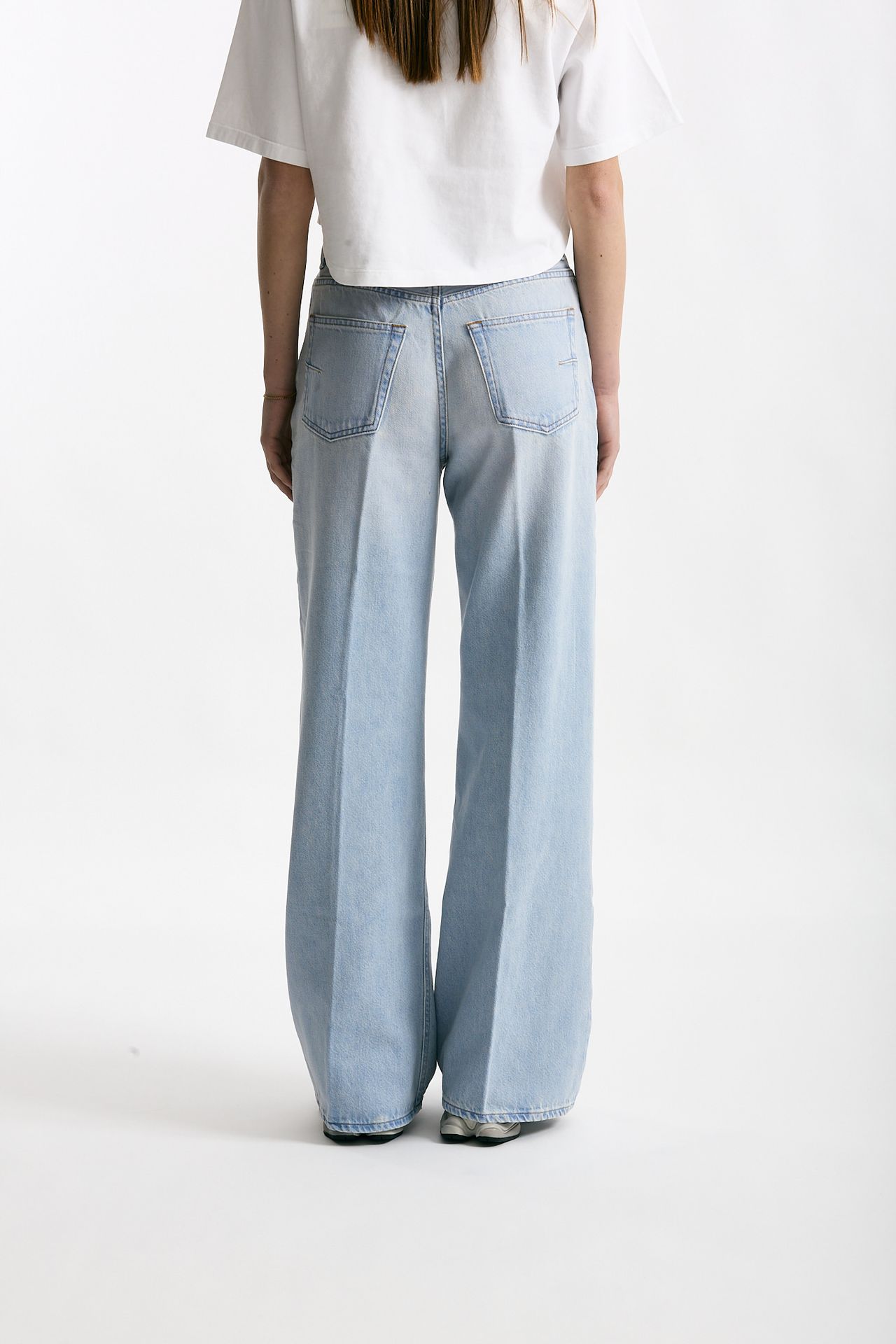 Jeans vita alta ampio Denim chiaro donna Grifoni - 4