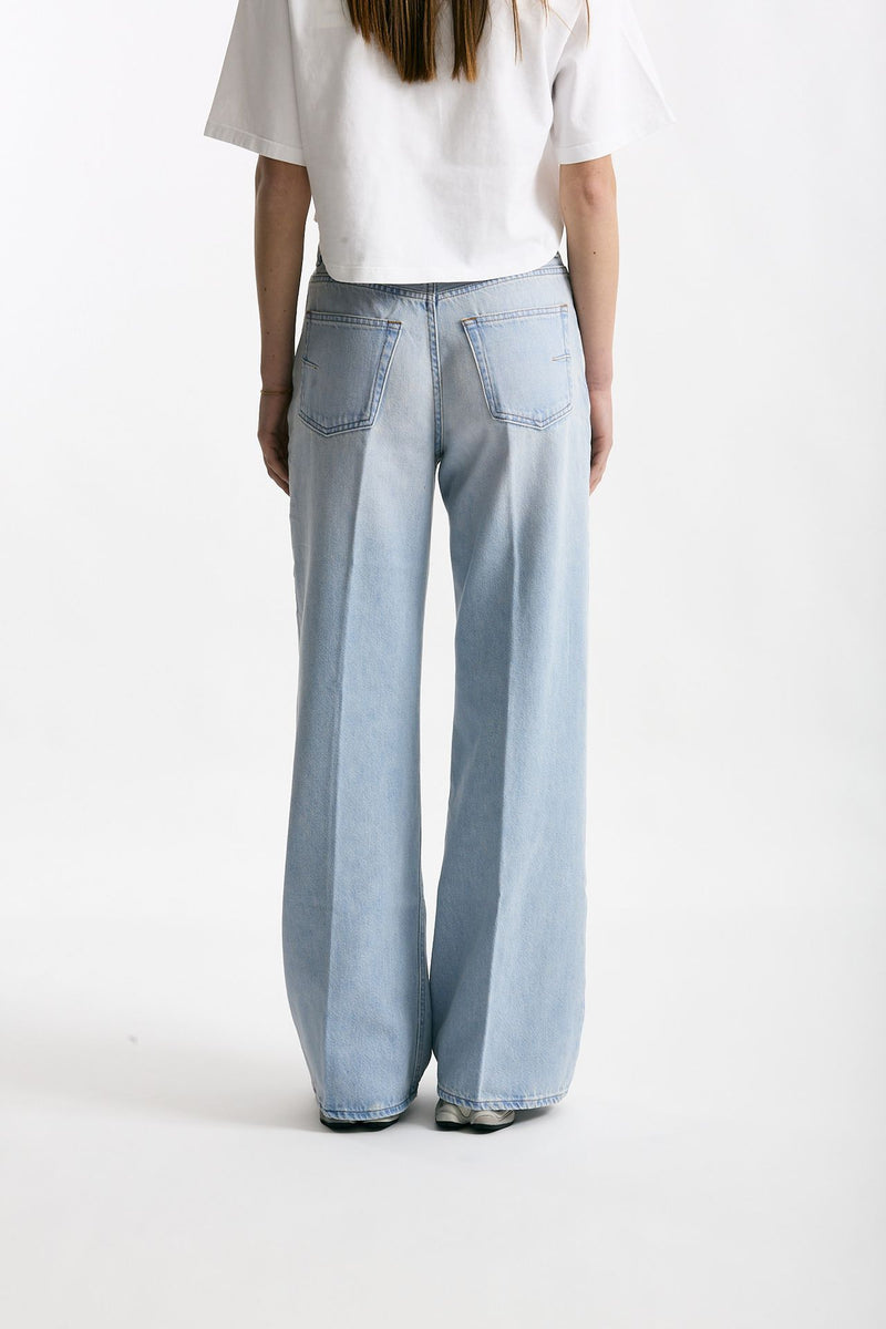 Jeans vita alta ampio Denim chiaro donna Grifoni - 4
