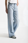 Jeans vita alta ampio Denim chiaro donna Grifoni - 5