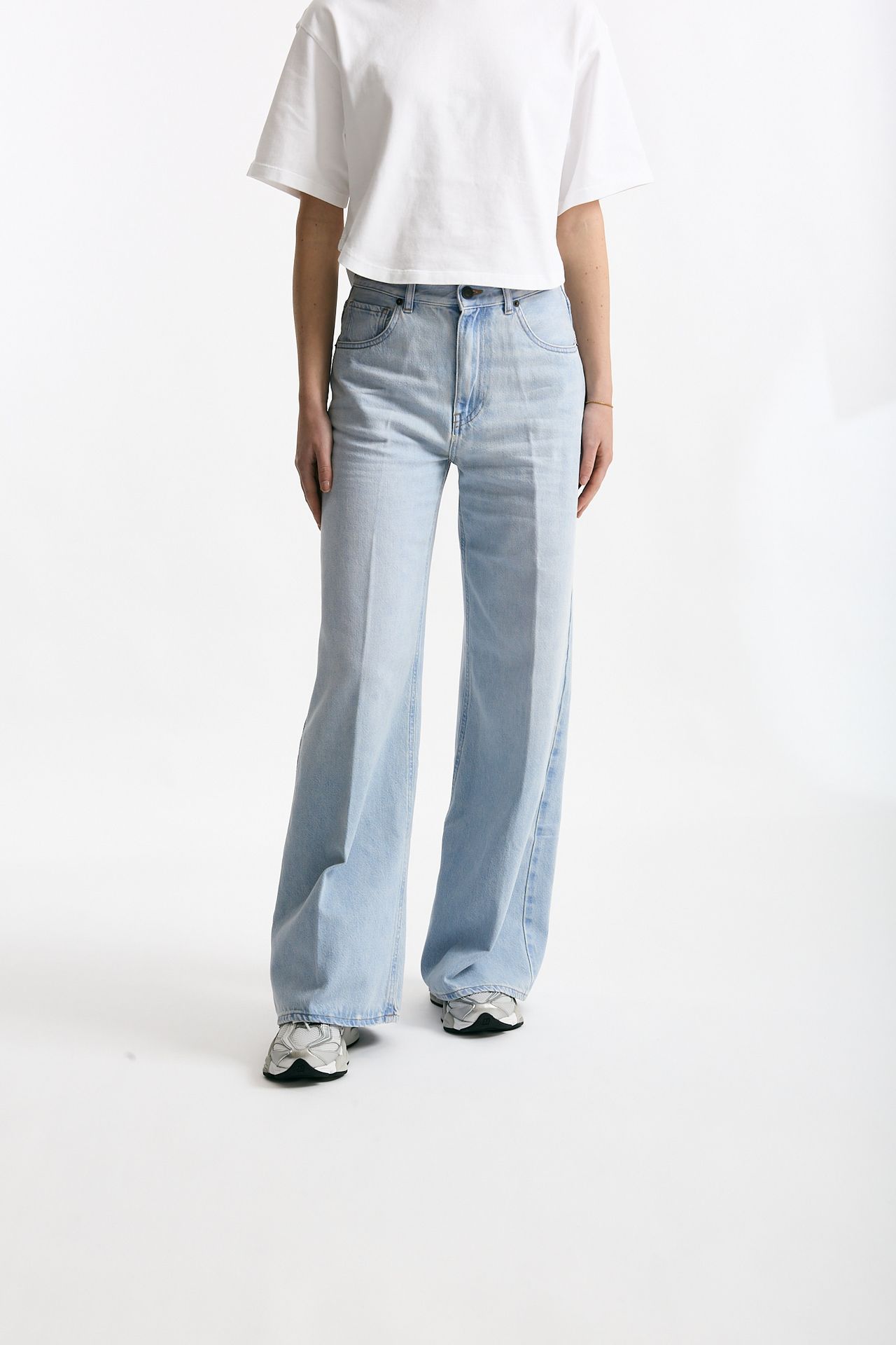 Jeans vita alta ampio Denim chiaro donna Grifoni - 1