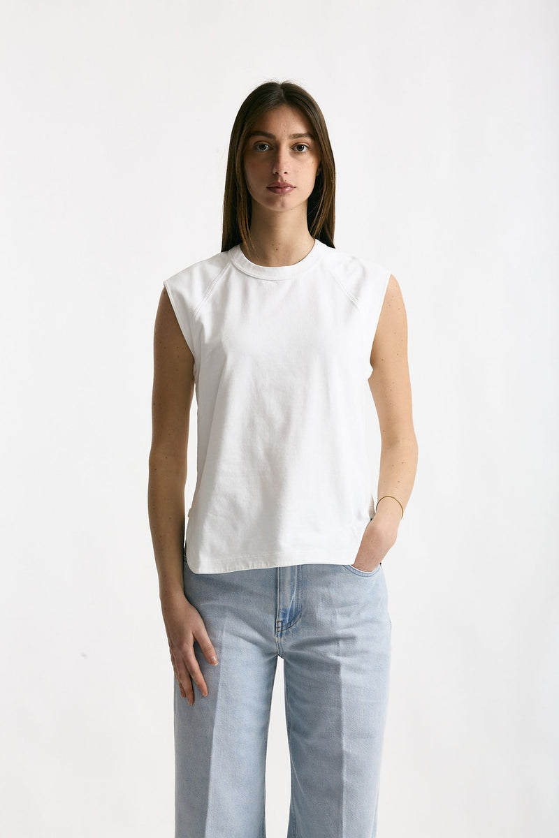Top basic girocollo bianco donna Grifoni - 1