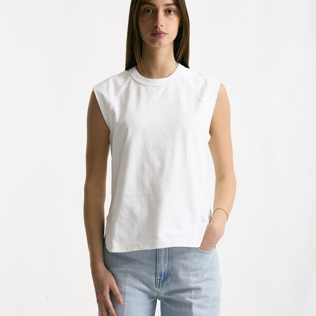 Top basic girocollo bianco donna Grifoni - 6