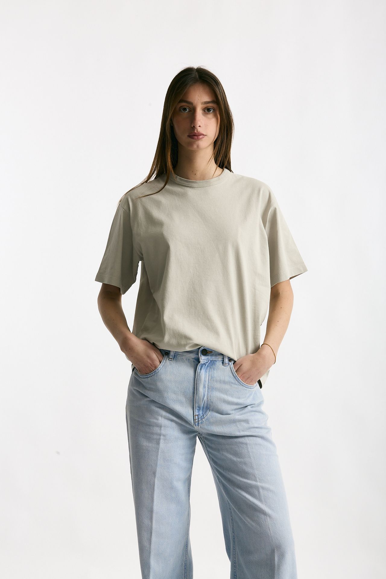 T-shirt over grigio lavato donna Grifoni - 1