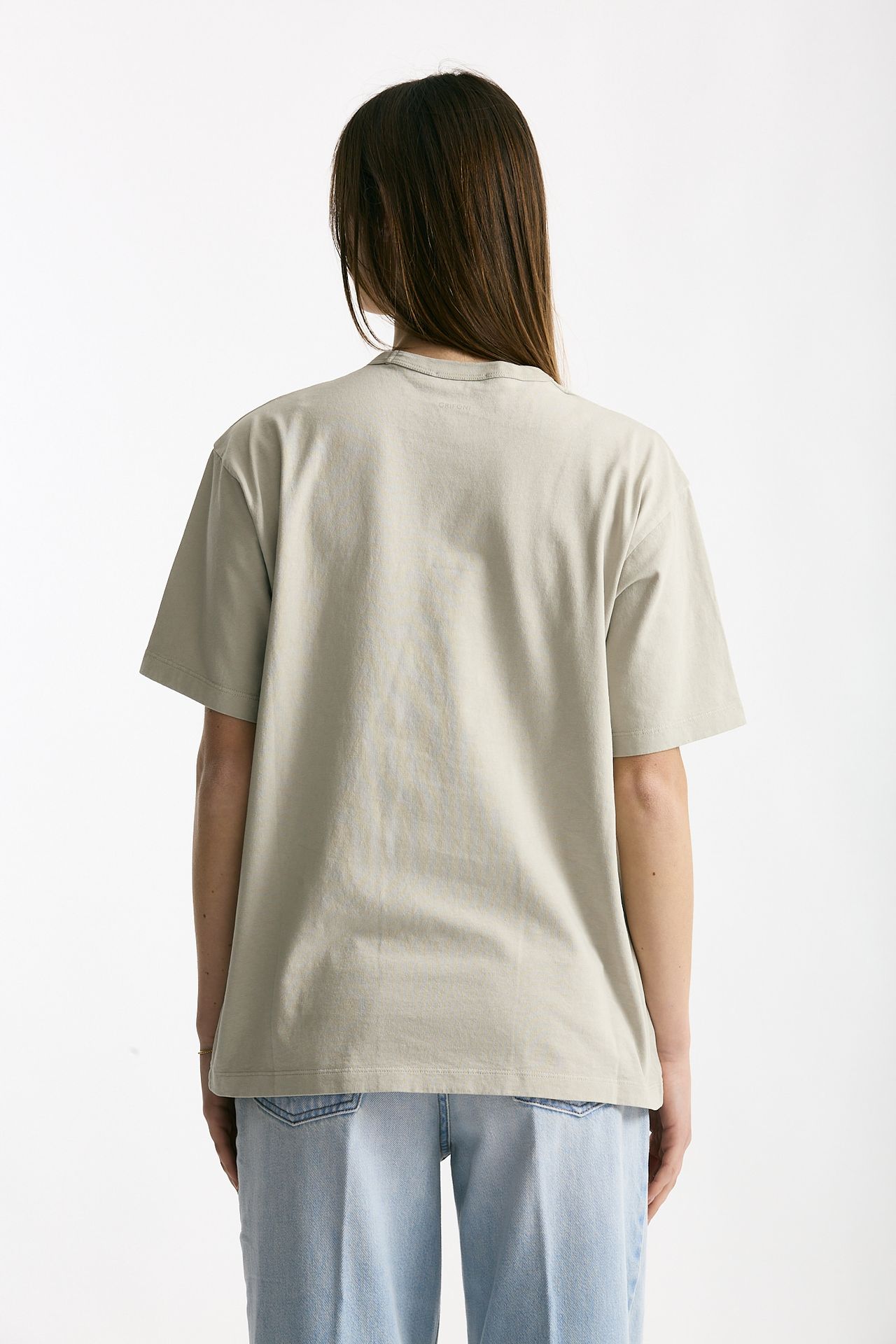 T-shirt over grigio lavato donna Grifoni - 3