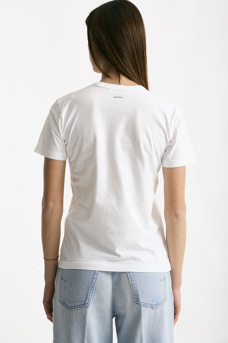 T-shirt basic bianco donna Grifoni - 3