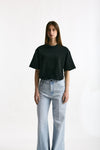 T-shirt crop nero donna Grifoni - 1
