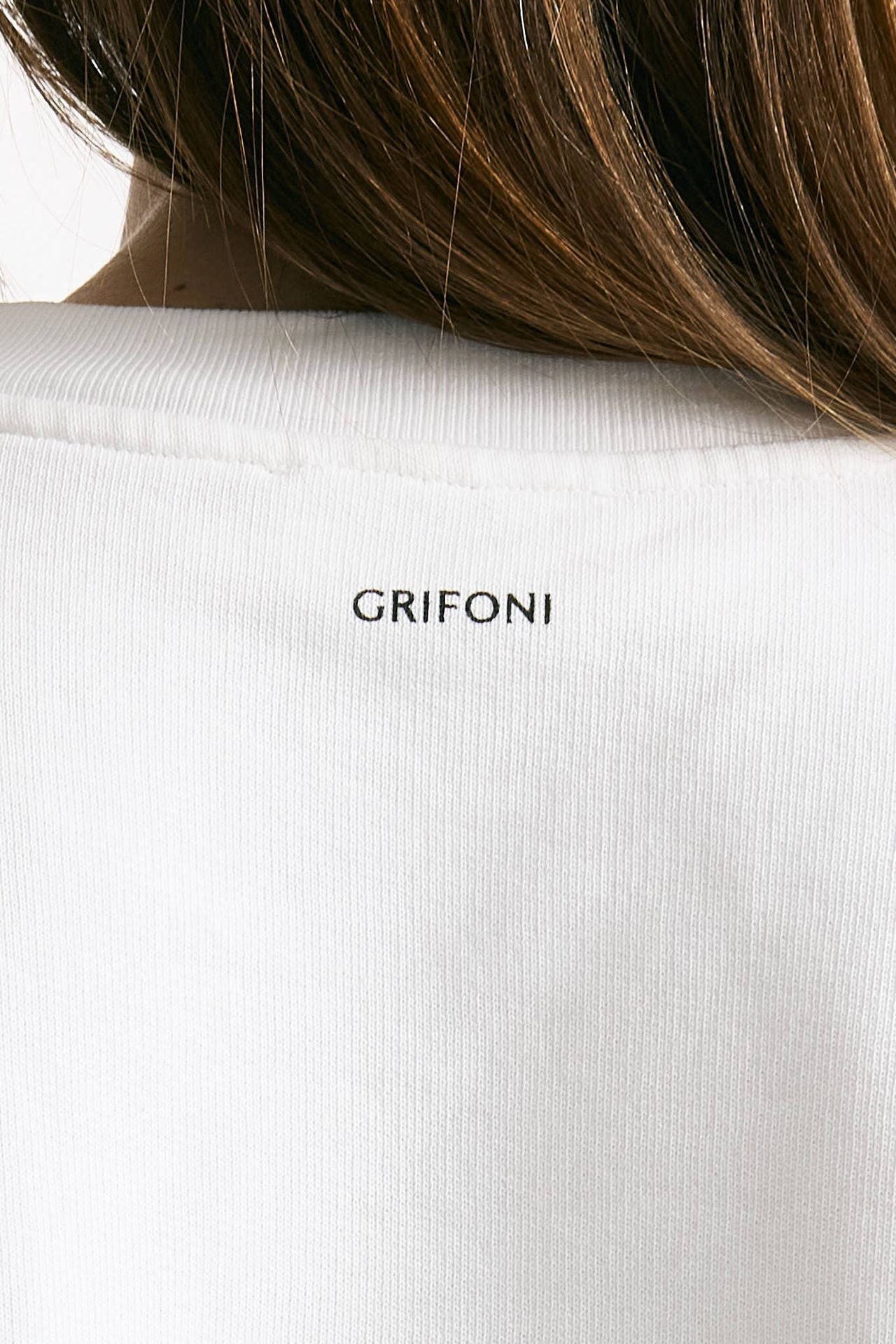 Felpa girocollo bianco donna Grifoni - 4