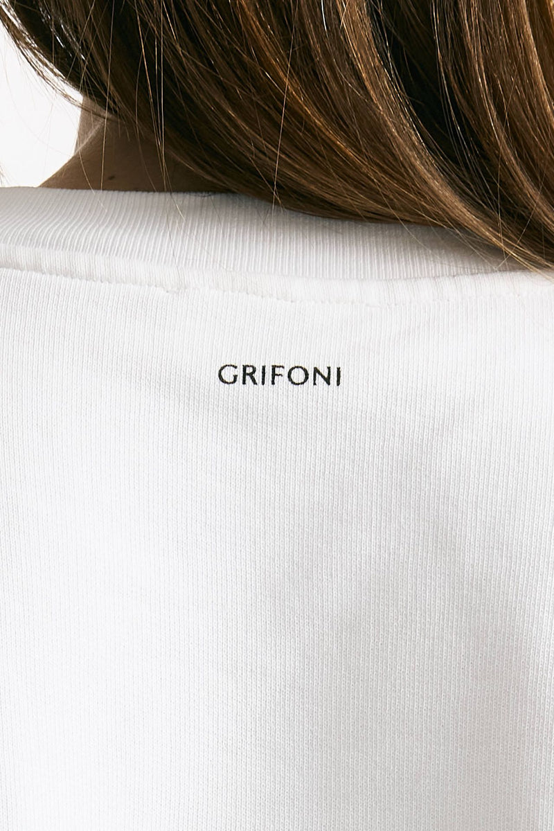 Felpa girocollo bianco donna Grifoni - 4