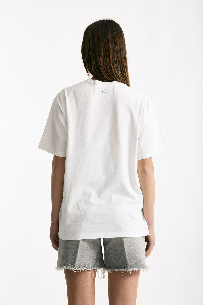 T-shirt over bianco donna Grifoni - 3