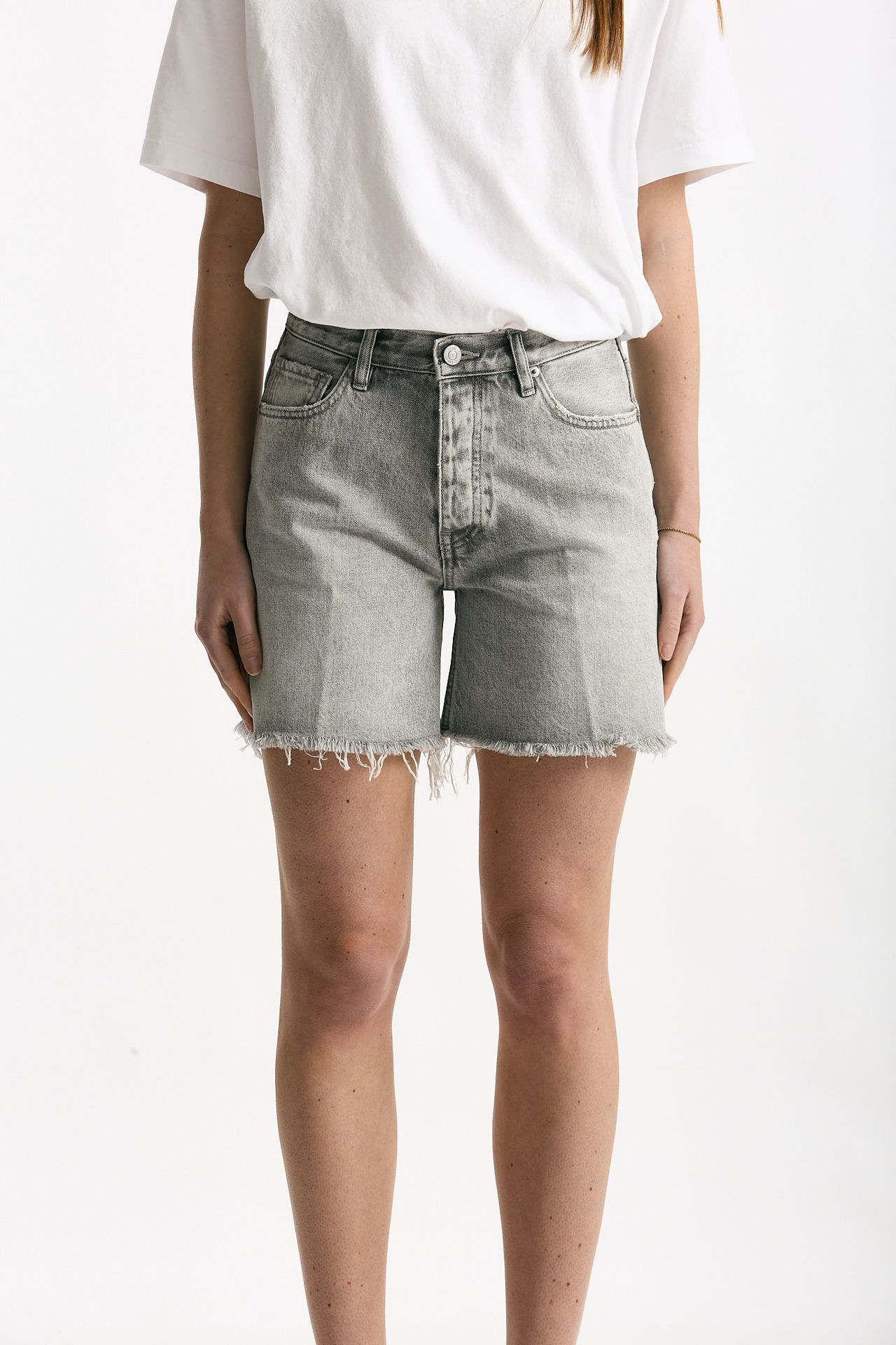 Short in denim grigio lavato donna Grifoni - 1