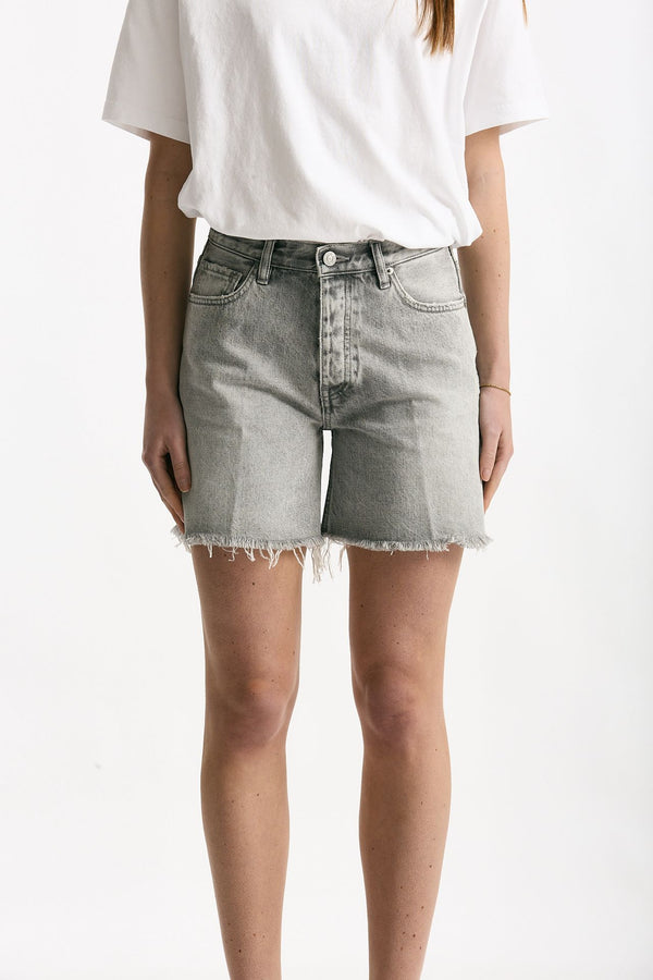 Short in denim grigio lavato donna Grifoni
