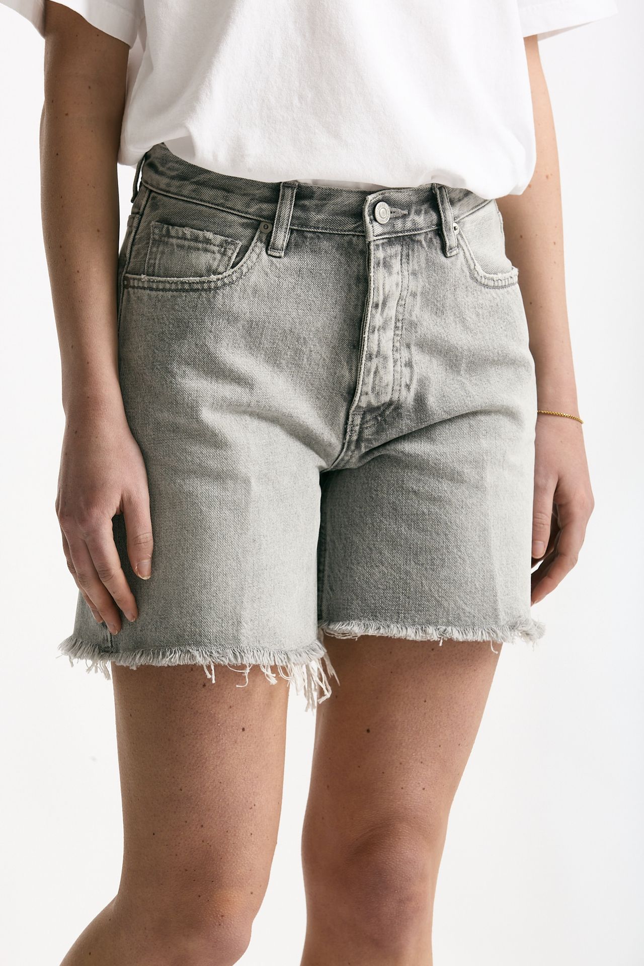 Short in denim grigio lavato donna Grifoni - 3