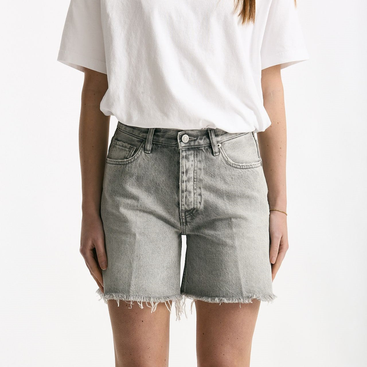 Short in denim grigio lavato donna Grifoni - 7