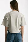T-shirt crop grigio lavato donna Grifoni - 3