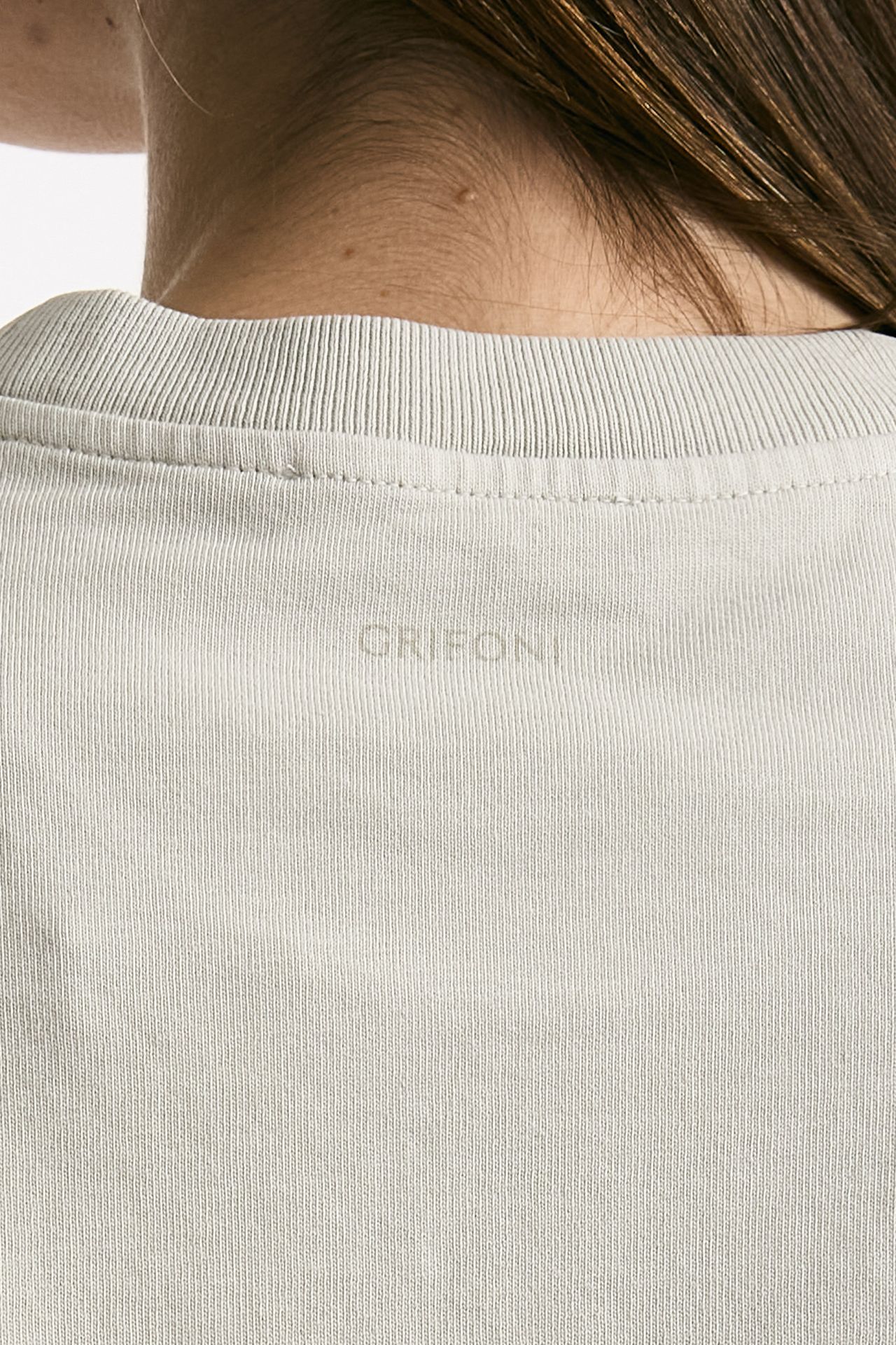 T-shirt crop grigio lavato donna Grifoni - 4