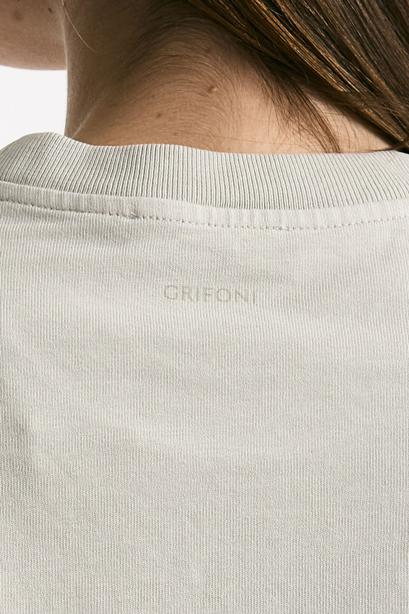 T-shirt crop grigio lavato donna Grifoni - 4