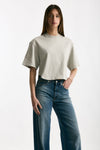 T-shirt crop grigio lavato donna Grifoni - 5