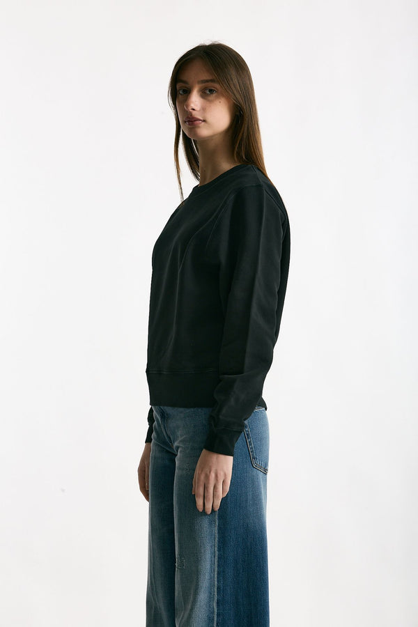 Felpa girocollo nero lavato donna Grifoni