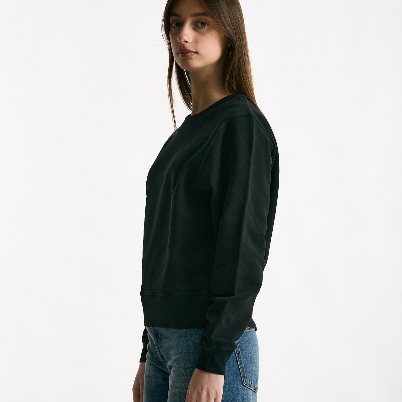 Felpa girocollo nero lavato donna Grifoni - 5