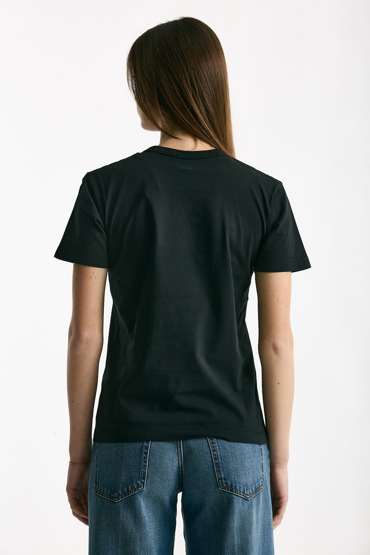 T-shirt basic nero donna Grifoni - 3