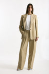 Blazer in viscosa e lino beige donna Grifoni - 1