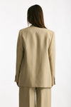 Blazer in viscosa e lino beige donna Grifoni - 3