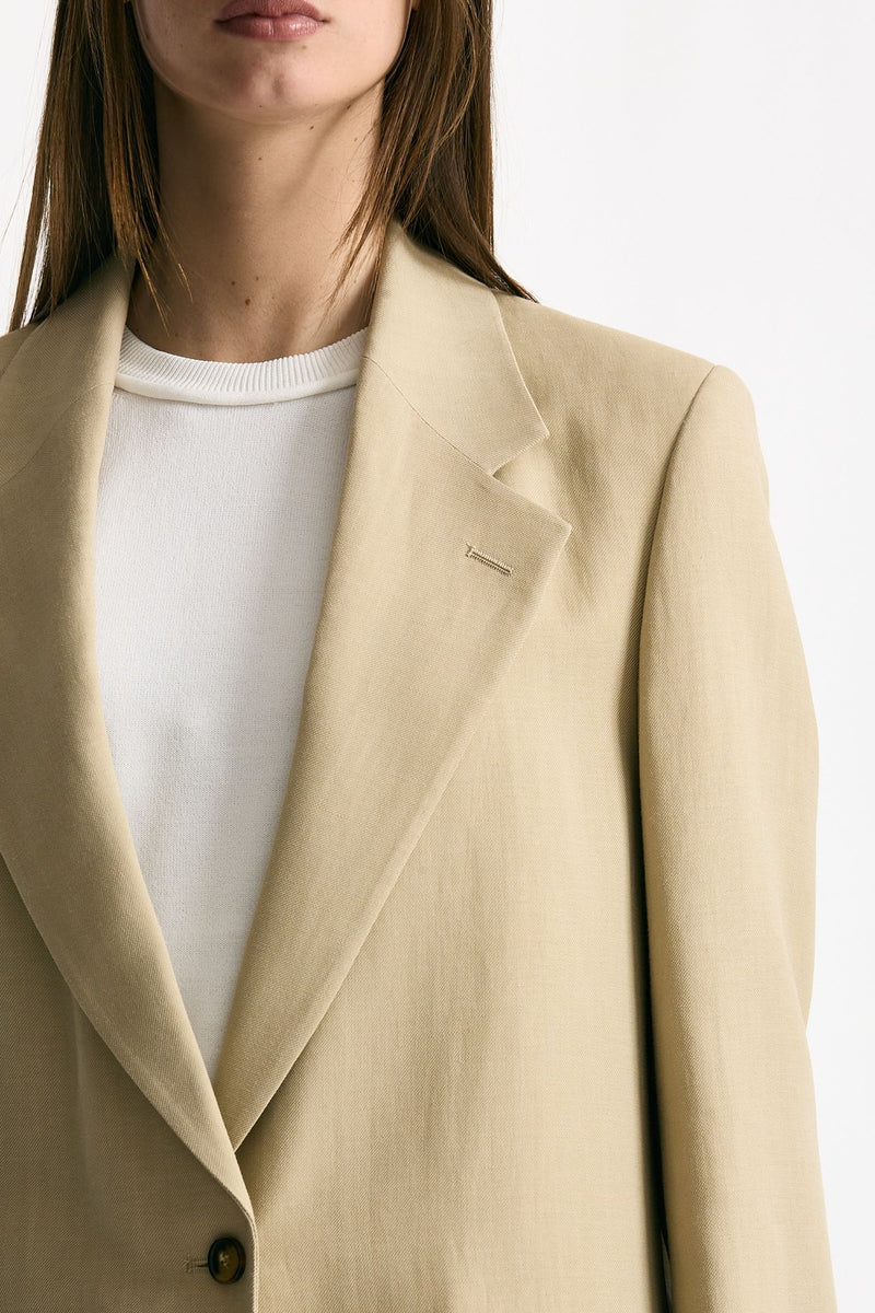 Blazer in viscosa e lino beige donna Grifoni - 6