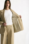 Blazer in viscosa e lino beige donna Grifoni - 7