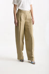 Pantalone in viscosa e lino beige donna Grifoni - 3