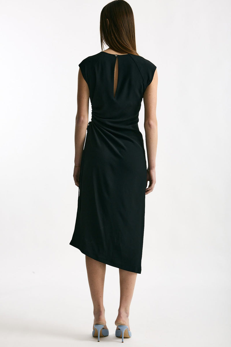 Abito midi in seta nero donna Grifoni - 3