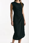 Abito midi in seta nero donna Grifoni - 4