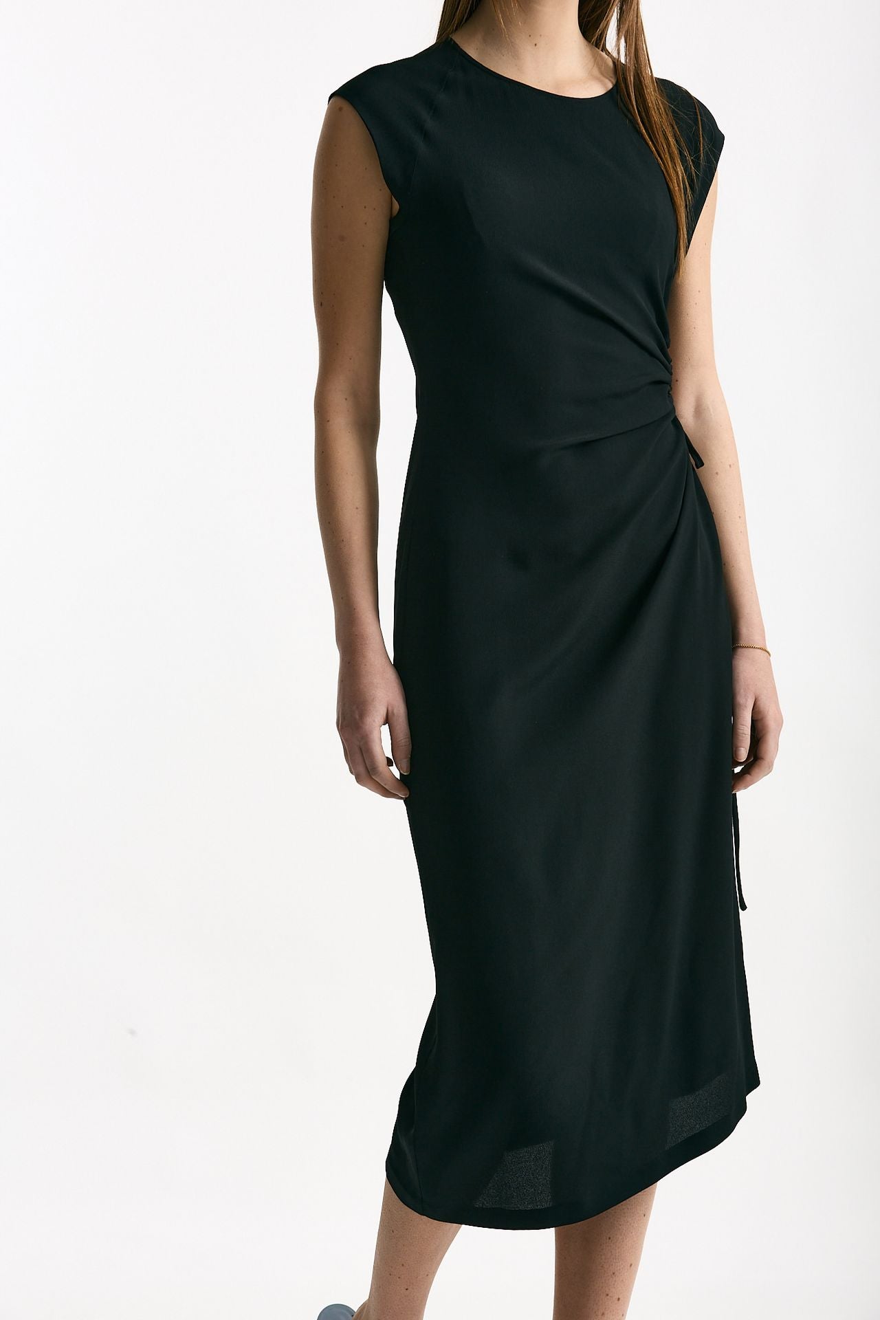 Abito midi in seta nero donna Grifoni - 4