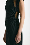 Abito midi in seta nero donna Grifoni - 5