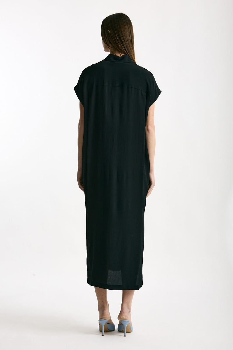 Abito over in seta nero donna Grifoni - 4
