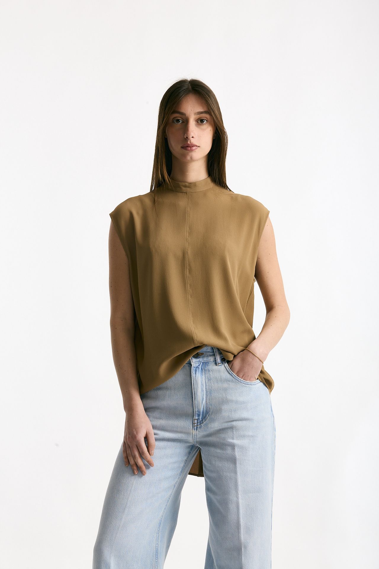 Camicia in seta cammello donna Grifoni - 1