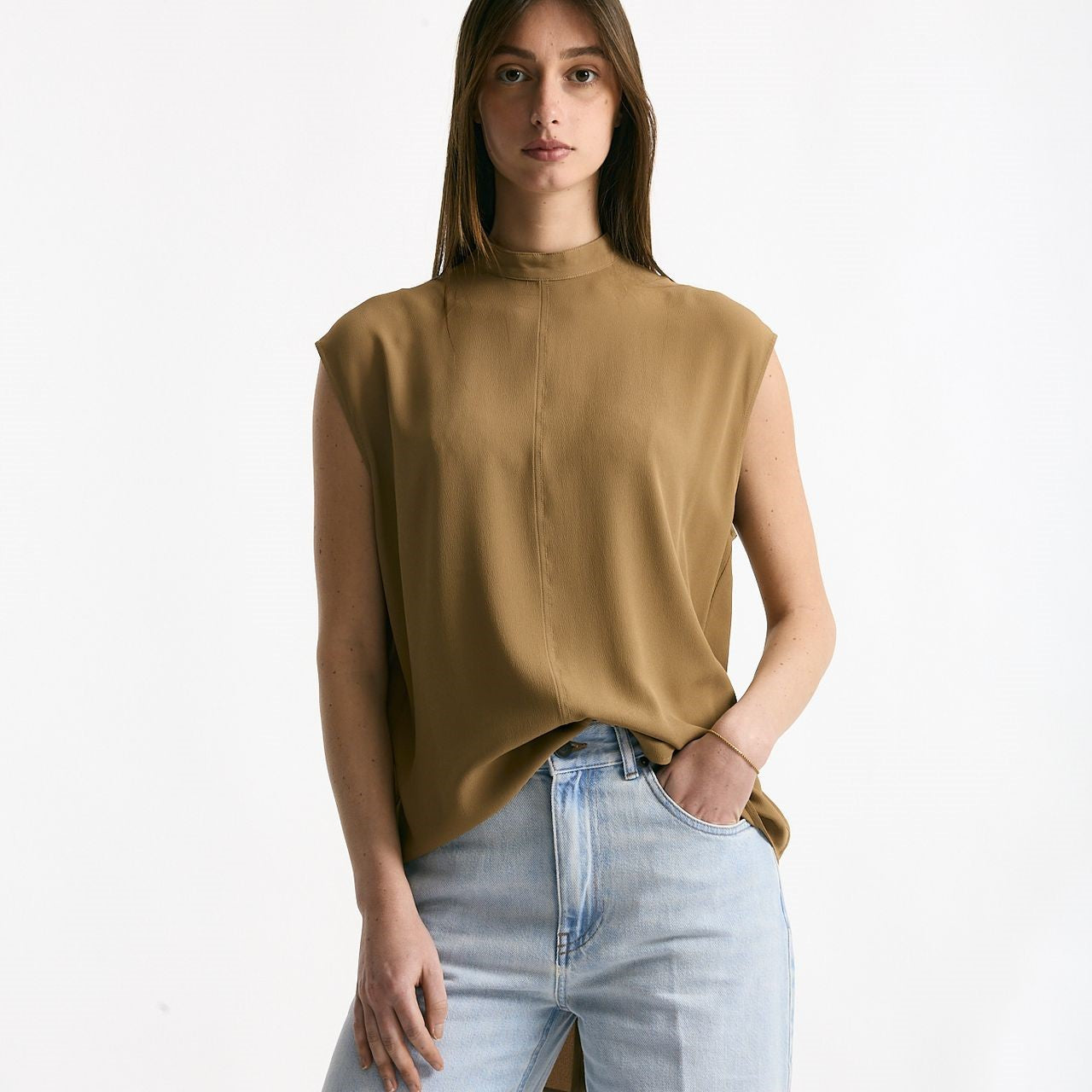 Camicia in seta cammello donna Grifoni - 6