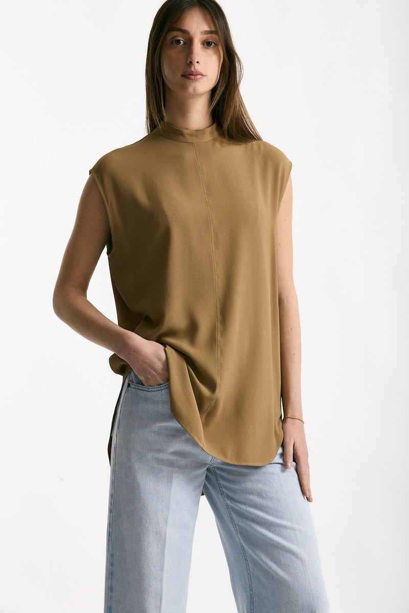 Camicia in seta cammello donna Grifoni - 4