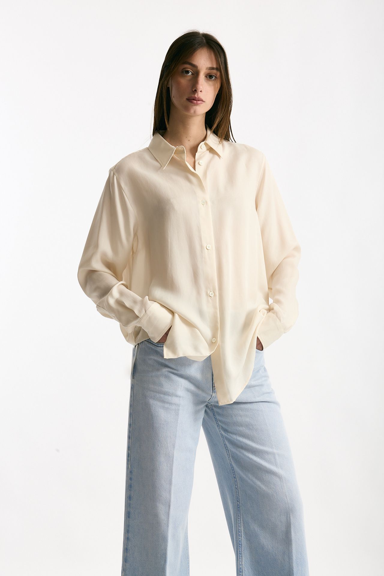 Camicia fluida panna donna Grifoni - 5