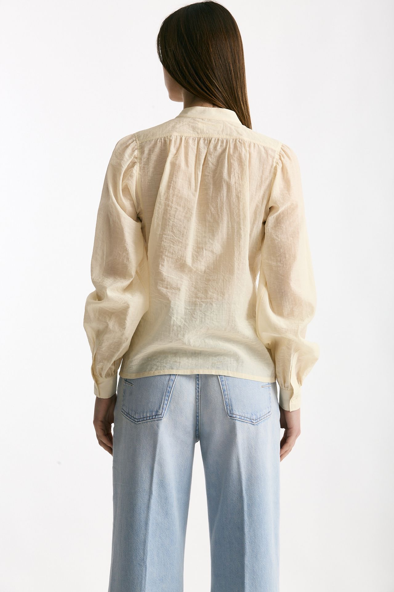 Camicia in mussolina di cotone panna donna Grifoni - 3
