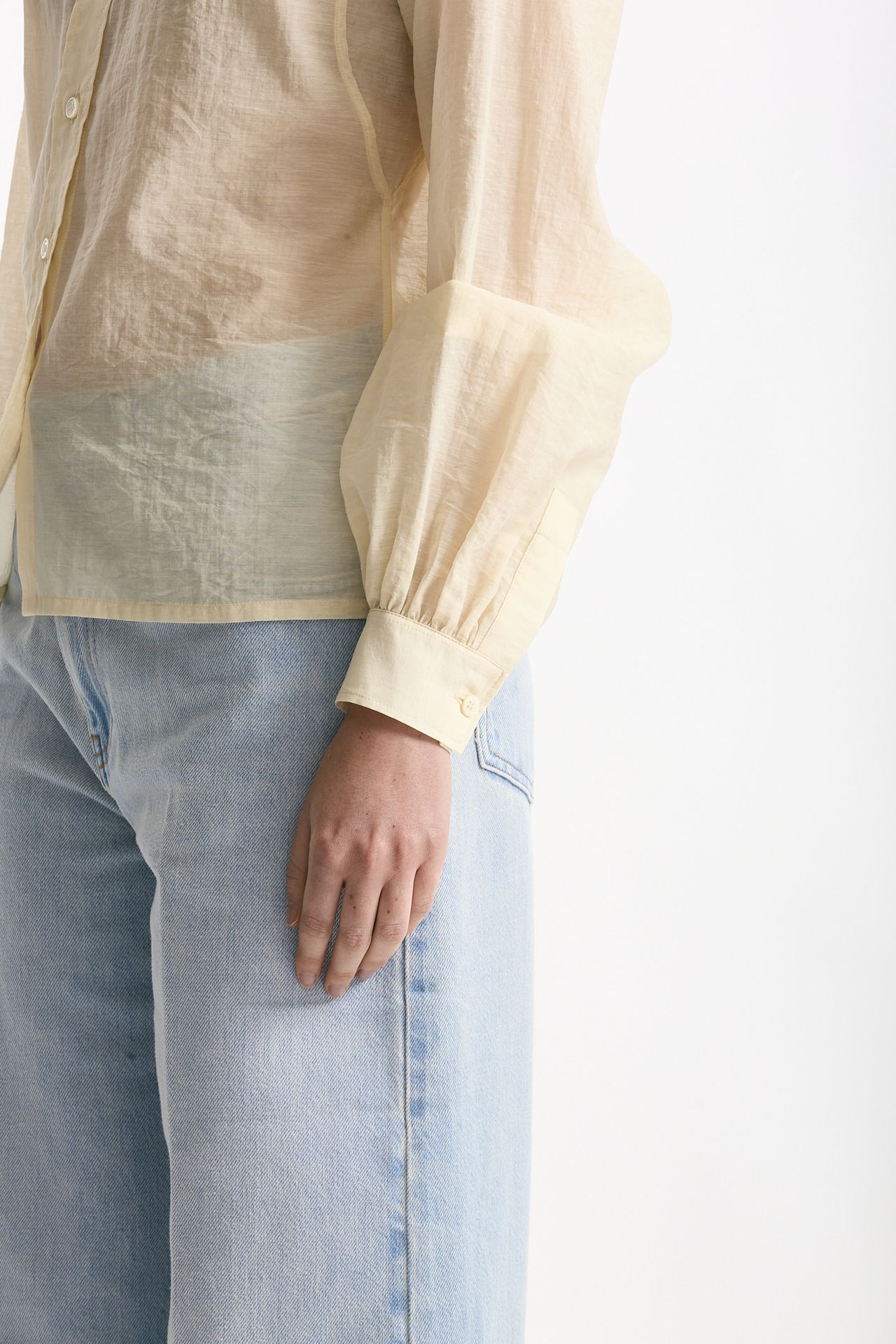 Camicia in mussolina di cotone panna donna Grifoni - 5