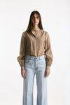 Camicia in mussolina di cotone sabbia scuro donna Grifoni - 2