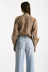 Camicia in mussolina di cotone sabbia scuro donna Grifoni - 4