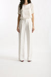 Pantalone palazzo bianco vita alta donna Grifoni - 2