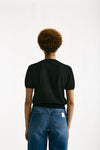 Maglia girocollo in cotone nero donna Grifoni - 4