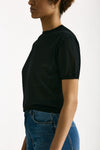 Maglia girocollo in cotone nero donna Grifoni - 5