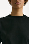 Maglia girocollo in cotone nero donna Grifoni - 6