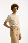 Maglia girocollo in cotone beige donna Grifoni - 1