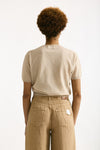 Maglia girocollo in cotone beige donna Grifoni - 3